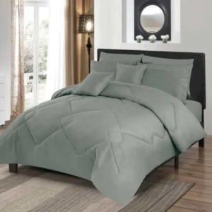 Leon Plain Comforter 8 PCS - Super King (Gray)